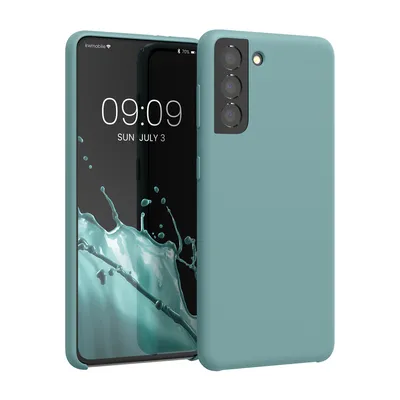 Produktbild von kwmobile Hülle kompatibel mit Samsung Galaxy S21 Hülle - Silikon Handy Case - Handyhülle weiche Oberfläche - kabelloses Laden - Arctic Night