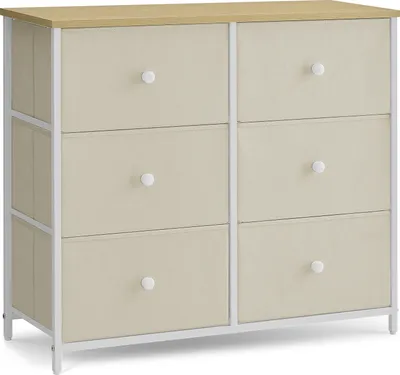 Produktbild von SONGMICS Kommode, Schrank, 6 Stoffschubladen, Metallgestell, Beige