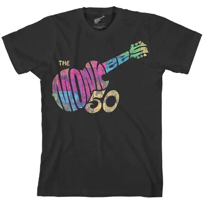 Zdjęcie produktu dla The Monkees Guitar Discography (Back Print) Black M Koszulka