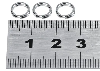 Zdjęcie produktu dla 100 sztuk karabińczyków ze stali nierdzewnej typu split ring do przynęt wędkarskich (rozmiar 8)