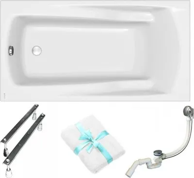 Produktbild von Cersanit | Badewanne - Wanne Rechteckig Zen - 160x85 Cm - Acryl - Siphon Und Füße - Einbau Badewanne