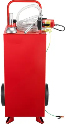 Obrázok produktu pre SucceBuy 114 l palivový vozík s elektrickým čerpadlom, max. prietok 32 l/min, mobilná nádrž s 2 kolieskami a 3 m hadicou, vhodný pre ATV, auto, kosačku, loď a motorku, červený