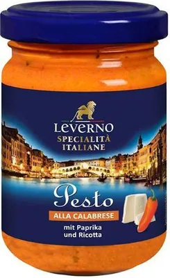 Produktbild von Leverno Pesto alla Calabrese 125 G Glas Zu Pasta und Risotto Glutenfrei