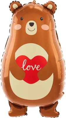 Produktbild von Folienballon Teddybär mit Herz 48x79cm, Heliumgeeignet