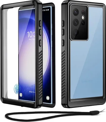 Image de Housse étanche pour Samsung Galaxy S23 Ultra, IP68 Housse étanche pour téléphone portable, antichoc anti-poussière 360 degrés avec protection d'écran, Noir
