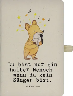 Produktbild von Mr. & Mrs. Panda Kladde Sänger Herz - Transparent - Geschenk, A5 Notizbuch, Adressbuch, Reisetagebuch, Journal, Tagebuch