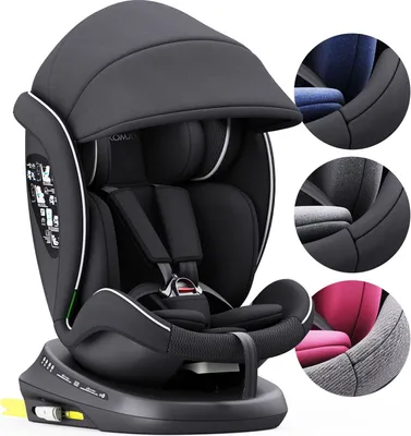 Produktbild von XOMAX 946i Auto Kindersitz drehbar 360° Grad, mit Isofix und Alarmsystem, Gruppe 0+, 1, 2, 3, Reboarder, 0 bis 36 kg, 0 - 12 Jahre / ECE R129,Farbe:Schwarz