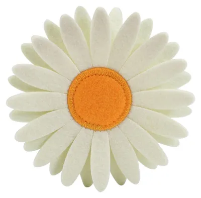 Filzuntersetzer Gänseblümchen, 4 St., Weiß, 13x13 cm