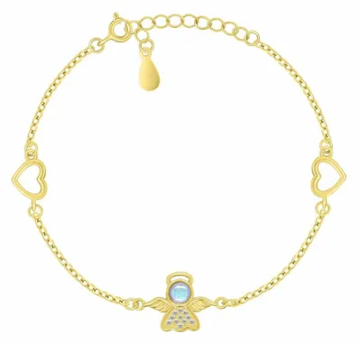 Produktbild von Zartes vergoldetes Armband mit einem Engel BRC215Y