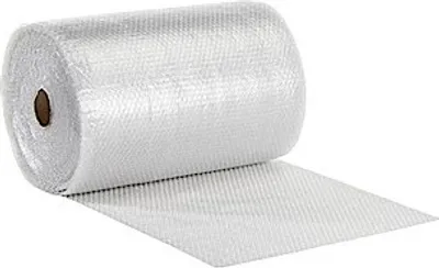 A roll of bubble wrap is shown against a white background.