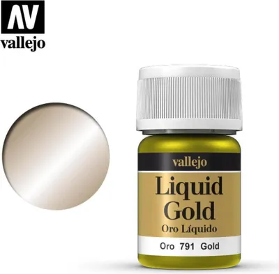 Image de Vallejo Liquid Gold 70791 Gold à base d'alcool 35ml Metallic-Finish