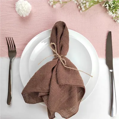 Image de Lot de 50 serviettes en tissu réutilisables