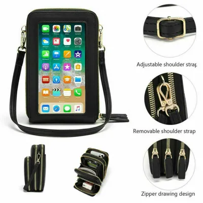 Obrázek produktu pro Dámský mobilní telefon taška přes rameno peněženka RFID ochrana crossbody malá kabelka