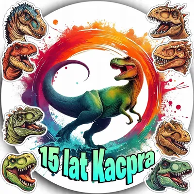 Obrázok produktu pre DEKORÁCIA NA TORTU 20 cm - DINOSAUR, DEKORÁCIA NA NARODENINOVÚ TORTU + MENO 15 cm, 18 cm