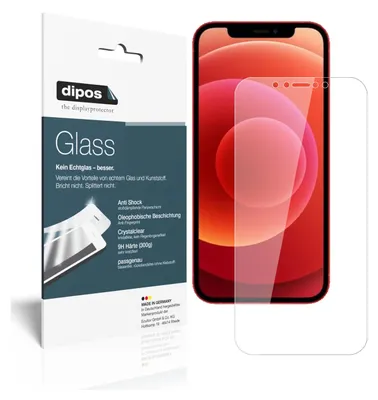 Produktbild von 2x Schutzfolie für Apple iPhone 12 - Anti-Shock 9H Folie dipos Glass Kunststoffglas