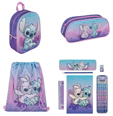 Image de Ensemble scolaire Lilo & Stitch : sac à dos, trousse, sac de sport et ensemble de fournitures scolaires