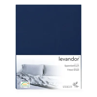 Produktbild von Spannbettlaken Bettlaken 100% Baumwolle Jersey  Standard 100 (60 x 120 cm - 70 x 140 cm), Steghöhe 15cm, Marineblau