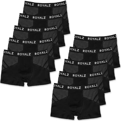 Produktbild von ROYALZ Boxershorts Herren Unterhose 10er Pack Sport-Look Sportiv Männer Unterwäsche men 10 Set (95% Baumwolle / 5% Elasthan)