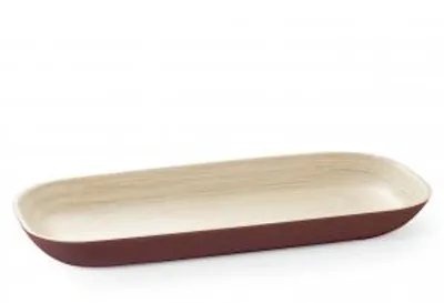 Immagine prodotto di H&H Vassoio Rettangolare In Bambù Rosso Cm 16X32Xh3