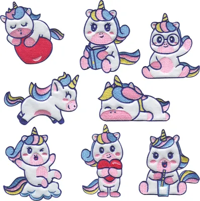 Obrázek produktu pro Unicorn Set Baby C 8 kusů - nášivky, nažehlovací, nášivky, k nažehlení