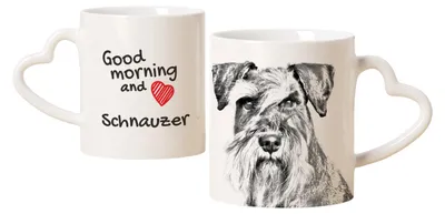 Obrázok produktu pre Schnauzer – šálka so psíkom, rozkošná šálka s uškom v tvare srdca, univerzálny darček značky Art-Dog