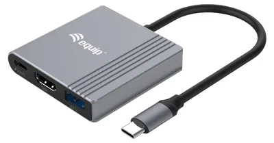 Produktbild von Equip 3-in-1-USB-C-zu-HDMI-/USB-A-/USB-PD-Adapter