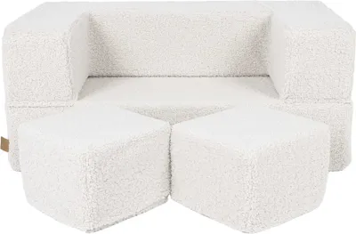 Image de Canapé pour chambre d'enfant - Canapé de jeu pour enfant, Canapé pour enfant, Cube, Bearly , Crème