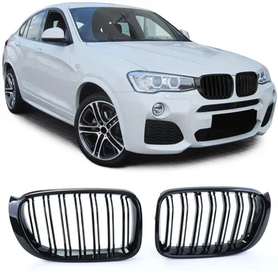 Sport Kühlergrill Doppelsteg SCHWARZ GLANZ passend für BMW X3 F25 LCI / X4 F26 – Produktansicht