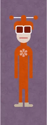 Produktbild von Tadessi Fototapete | Abstrakt | 1.00 m x 2.70 m | Lila | Orange | Wandbild | Digitaldruck