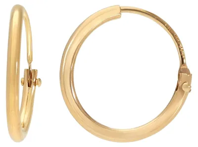 Produktbild von trendor Creolen Ohrringe Gold 585/14K Huggies Ø 13 mm Breite 1,3 mm 31176