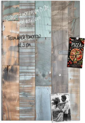 Produktbild von Magnettafel 40x60cm Pinnwand Whiteboard beschreibbar - Holzplanken Vintage