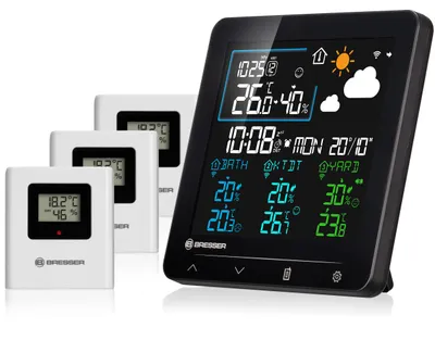 Produktbild von Bresser Quadro Individio NV Wetterstation Funk mit 3 Außensensoren