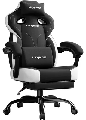 Zdjęcie produktu dla Fotel gamingowy – fotel biurowy – ergonomiczny – kąt nachylenia 90–155° – podnóżek – poduszka z pianki z pamięcią kształtu – połączone podłokietniki – regulacja wysokości – fioletowy