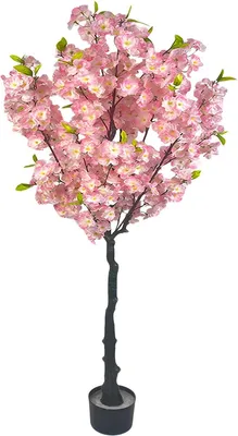 Produktbild von Künstlicher Kirschblütenbaum 150 cm – Dekorativer Kunstbaum für Innenräume, Büro & Wohnraum – Rosa Blüten