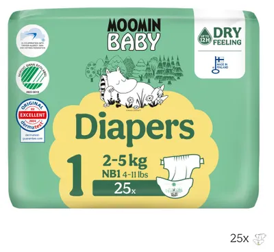 Produktbild von Moomin Baby - Moomin - Baby Eco  windeln - Größe 1 - 2 bis 5 kg