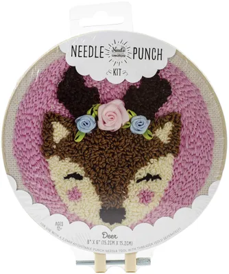 Punch Needle Set Hirsch, Stickerei-Set für Erwachsene