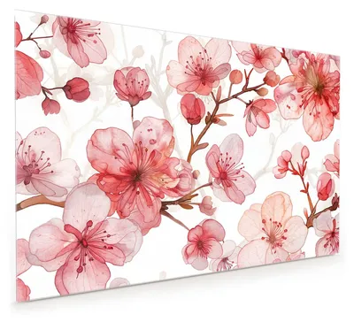 Produktbild von Küchenrückwand Spritzschutz Glas mit Motiv Blumenmuster Blüten 40 x 40 cm