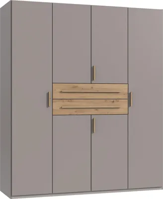 Produktbild von Drehtürenschrank >DIGIT< in SAHARAGRAU / EICHE Nachbildung - 180x208x58cm (BxHxT)