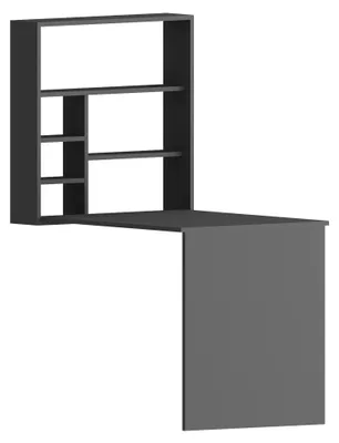 Produktbild von Veglio - Schreibtisch, 59x90x74h cm Anthrazit Schwarz, 5 Regale