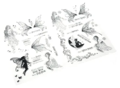Imagen del producto de Kit de sellos transparentes para manualidades en papel, con impresión clara y versátil, ideal para invitaciones y sobres