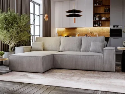 Produktbild von FurniDe24 Ecksofa L-Form Malaga Links - Moderne Ecksofa, Wohnzimmer Sofa mit Bettkasten, - Eckcouch Grau (Poso 55)