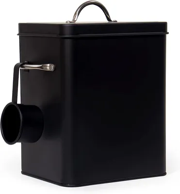 Produktbild von Theo&Cleo Waschmittel Aufbewahrung 6.5L, Metall Waschpulver Box, Aufbewahrungsbox für Hundefutter, Katzenfutter, Kaffeebohnen (Kohle)