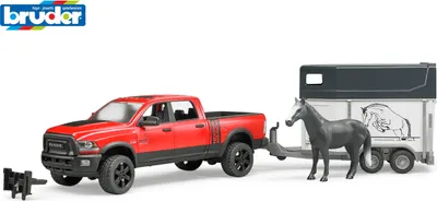 Produktbild von Bruder RAM 2500 Power Wagon mit Pferdeanhänger und 1 Pferd; 2501
