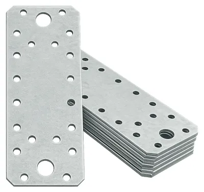 Productafbeelding van 10 x Platte Bevestigingsplaten - Gegalvaniseerd Staal 140 x 55 mm