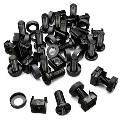 Produktbild von deleyCON M6 Käfigmuttern Schrauben Set Rack, 20 Stück - Schwarz