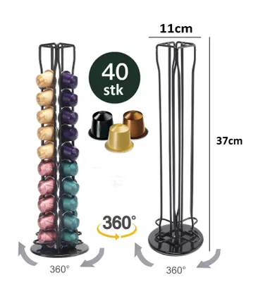 Produktbild von Kaffeekapsel Ständer drehbar für 40 Kapseln komatibel mit Nespresso Kapselhalter Kapselspender