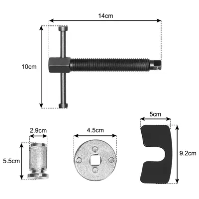 Produktbild von XMTECH Universal Bremskolbenrücksteller Bremskolbenrücksetzer Vorderachse Hinterachse mit extra Lange Spindel
