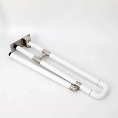Produktbild von Badezimmer Sicherheitsgriff Toilette - Klappbarer Stützgriff - Wandmontage - Rutschfest - Herunterklappbare Haltestange - Für Senioren und Behinderte - Weiß