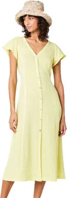 Produktbild von Rip Curl Premium Surf Kurzarm Langes Kleid Gelb L Frau Gelb L