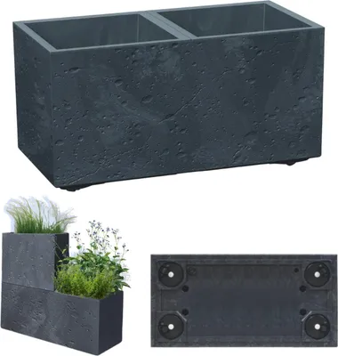 Produktbild von Prosperplast SIERRA CASE Betoneffekt 77 cm Anthrazit Blumentopf